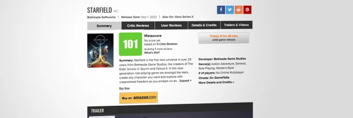 Snabbkollen – Vilket Metacritic-snitt får Starfield?