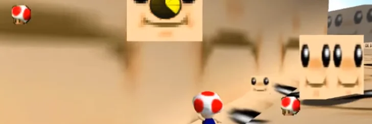 Förskräcklig Super Mario 64-mod ersätter alla texturer med Toads ansikte