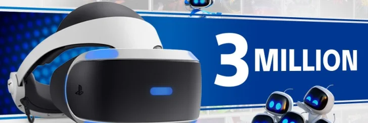 Playstation VR har sålt över tre miljoner enheter världen över
