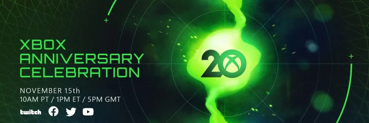 Xbox fyller 20, och firar med födelsedagsstream den 15 november