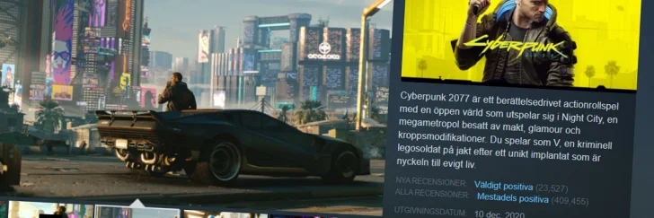 Cyberpunk 2077-designer tackar för "en flodvåg" med positiva Steam-omdömen