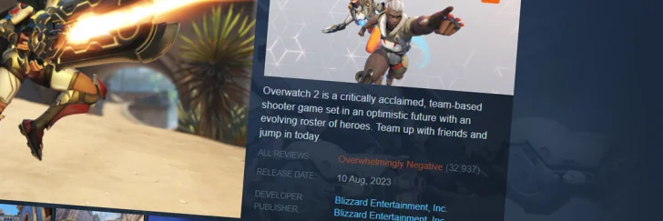 Overwatch 2 släppt på Steam, får omedelbart tiotusentals negativa omdömen