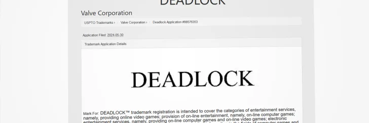 Valve har varumärkesskyddat "Deadlock"