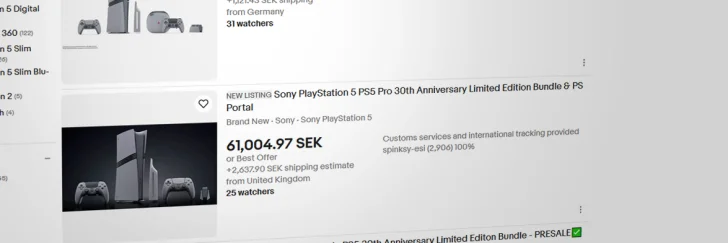 PS5 Pro-retrokonsolen säljs för fantasipriser på Ebay